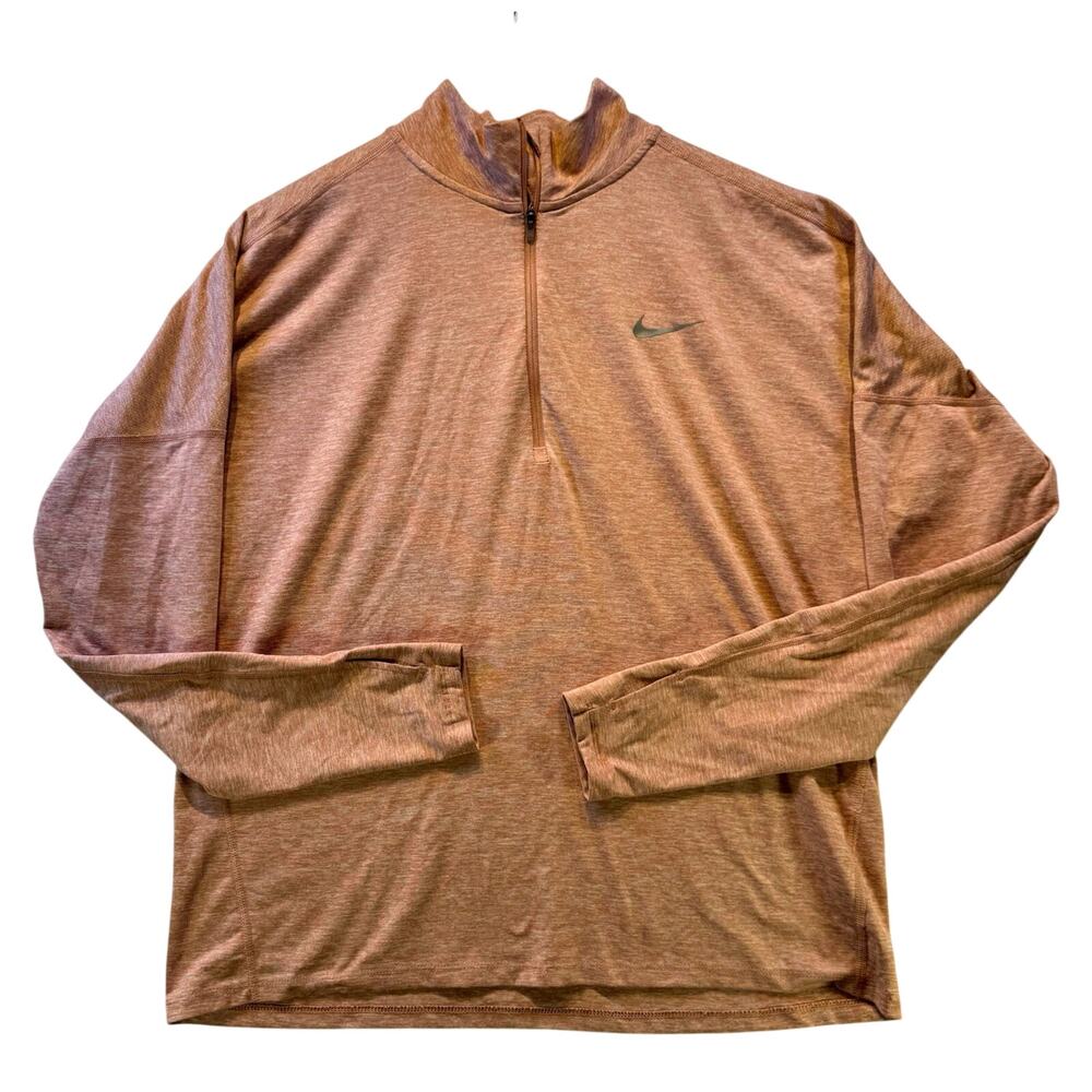 Nike Dri-FIT Men’s L Heather Pink 1/4 Zip Mock Neck Running Pullover AJ4660